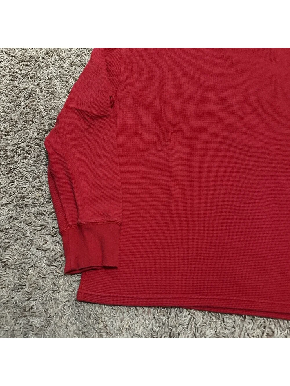 Polo Ralph Lauren Men's Polo Shirt Large? Red Long Sleeve Mesh/Thermal